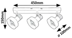 Rabalux 73057 - Faretto SASKIA 3xE14/15W/230V