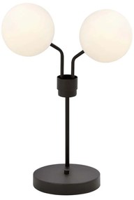 Lampada Da Tavolo Moderna Orione Acciaio Nero 2 Luci E14 Ip20