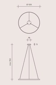 ANELLO Sforzin illuminazione Sospensione Ã˜109cm Nero Dimmer 3000K