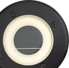 Faretto da terra moderno nero con LED ricaricabile solare IP65 - Solyx