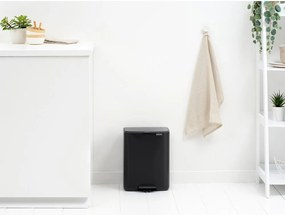 Cestino per la spazzatura nero opaco in acciaio con pedale 12 l Bo – Brabantia