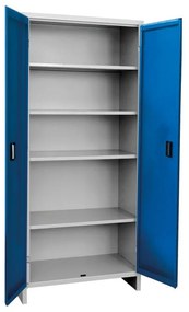 Armadio alto Pratiko B in acciaio, grigio e blu L 80 x H 179.5 x P 40 cm, 2 ante, da interno