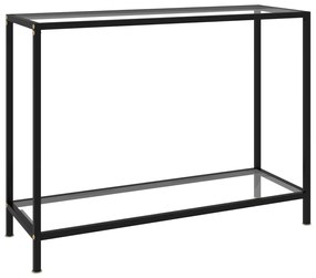 Tavolo Consolle Trasparente 100x35x75 Cm İn Vetro Temperato /