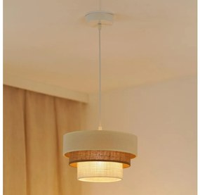 Brilagi - Lampadario a cavo DENVER LUNETA 1xE27/15W/230V Ø25 beige/marrone/crema