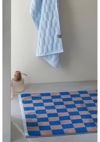 Tappetino da bagno in cotone biologica blu-marrone 50x80 cm Retro - Mette Ditmer Denmark