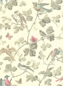 Cole & Son Carta da parati Winter Birds - Linen