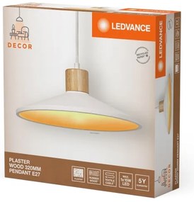 Ledvance - Lampadario a sospensione con filo DECOR PLASTER 1xE27/25W/230V diametro 32 cm gesso bianco