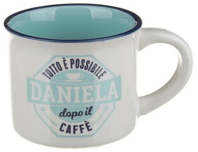 Tazzina caffè con nome Daniela in gres porcellanato