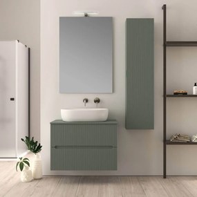 Mobile bagno 80 cm verde opaco cannettato Palermo