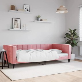 Letto Da Giorno Rosa 100x200 Cm İn Velluto /