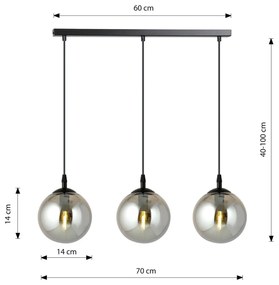 Lampadario a sospensione COSMO 3 BLACK GRAFIT