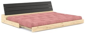 Divano letto in velluto a coste rosa 196 cm Base - Karup Design