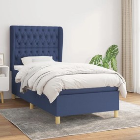 Giroletto A Molle Con Materasso Blu 90x190 Cm İn Tessuto /