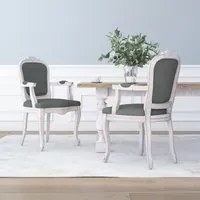 Sedie da Pranzo 2 pz Grigio Scuro 62x59,5x100,5 cm Tessuto 344465