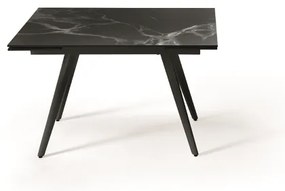 Tavolo con piano effetto Marmo Nero base metallo allungabile fino a 180 cm ORESTE