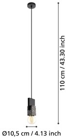 Eglo 99531 - Lampadario a sospensione con cavo LOBATIA 1xE27/40W/230V
