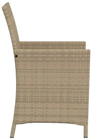 Set da Bistrò 3 pz con Cuscini Beige in Polyrattan