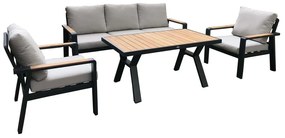 Set da giardino in alluminio grigio per 5 persone Rotterdam - Rojaplast