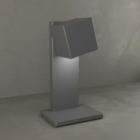 Lampada Scrivania-Ufficio Moderna Plate Metallo Grigio Antracite 1 Luce Gx53