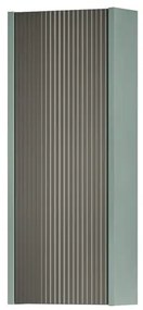 Pensile bagno Niwa laccato opaco verde timo con vetro grigio carbone, 1 anta apertura da sinistra P 17 x L 30 x H 78.5 cm