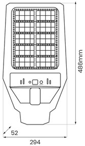 LED Lampione solare dimmerabile con sensore KERS LED/300W/3,2V 6500K IP65