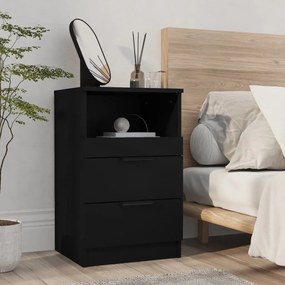 Comodino Nero İn Legno Multistrato /