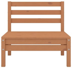 Set Divani da Giardino 4 pz Miele in Legno Massello di Pino