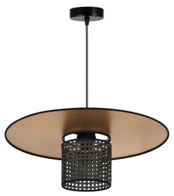 Duolla - Lampadario a sospensione con filo TOKYO RATTAN 1xE27/15W/230V diametro 50 cm oro/nero