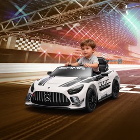 Macchina Elettrica Bambini 3-8 Anni Licenza Ufficiale Mercedes AMG 12V con Telecomando Luci LED Bianco...