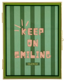 Portafoto 18x23 cm Keep Smiling oro