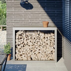 Rastrelliera Per Legna Da Ardere 100x40x80 Cm İn Acciaio Inox /
