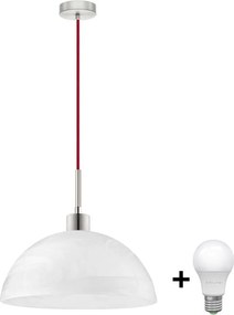 Lampadario LED a cavo 1xE27/60W/230V bianco/rosso