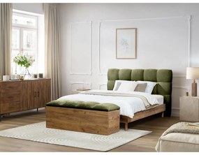 Letto matrimoniale imbottito verde rete inclusa 180x200 cm Kumo - Bobochic Paris