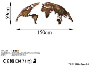 Decorazione da muro 2 pz pianeta metallo