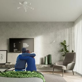 Sollux SL.1432 - Lampadario a plafone LOOP 5xE27/15W/230V bianco