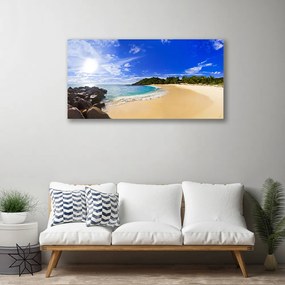 Quadro su tela Sole mare spiaggia paesaggio 100x50 cm