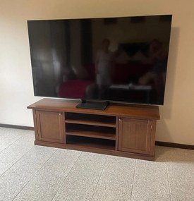 Mobile porta tv arte povera in legno massello noce lucido