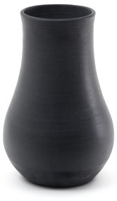 Kave Home - Vaso Silaia in terracotta con finitura in nero 34 cm