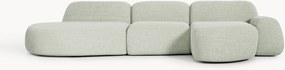 Divano angolare componibile 4 posti in bouclé con chaise longue Wolke