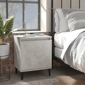 Comodini Con Gambe İn Metallo Grigio Cemento 40x30x50 Cm /