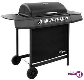 vidaXL Griglia Barbecue a Gas con 6 Bruciatori Nera