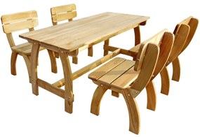 Set da Pranzo da Giardino 5 pz in Legno di Pino Impregnato