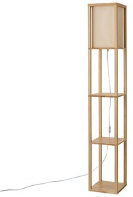 Lampada da terra moderna in legno con paralume beige - Stojan