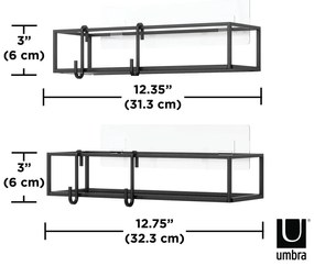 Mensola da bagno autoportante in acciaio nero Cubiko - Umbra