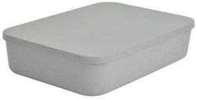 Scatola con coperchio grigia in plastica 35,5x25,5x8 cm – Homéa
