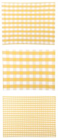 Set 3 strofinacci 50x70 cm giallo a quadretti in cotone