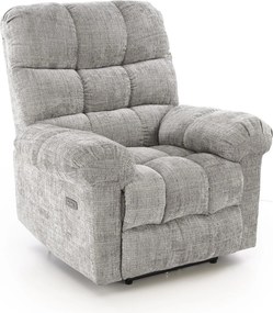 Amore – Poltrona relax elettrica in tessuto grigio chiaro