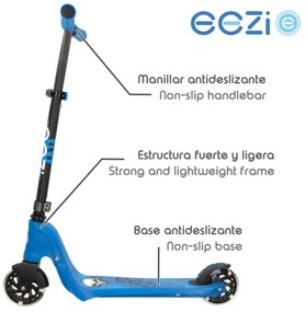 Monopattino Scooter Eezi Azzurro Luci LED