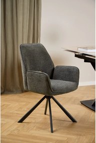 Sedia da pranzo grigio scuro con braccioli Graham – Actona