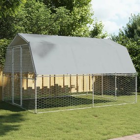 Box Per Cani Con Tetto E Anta Argento İn Acciaio Zincato /